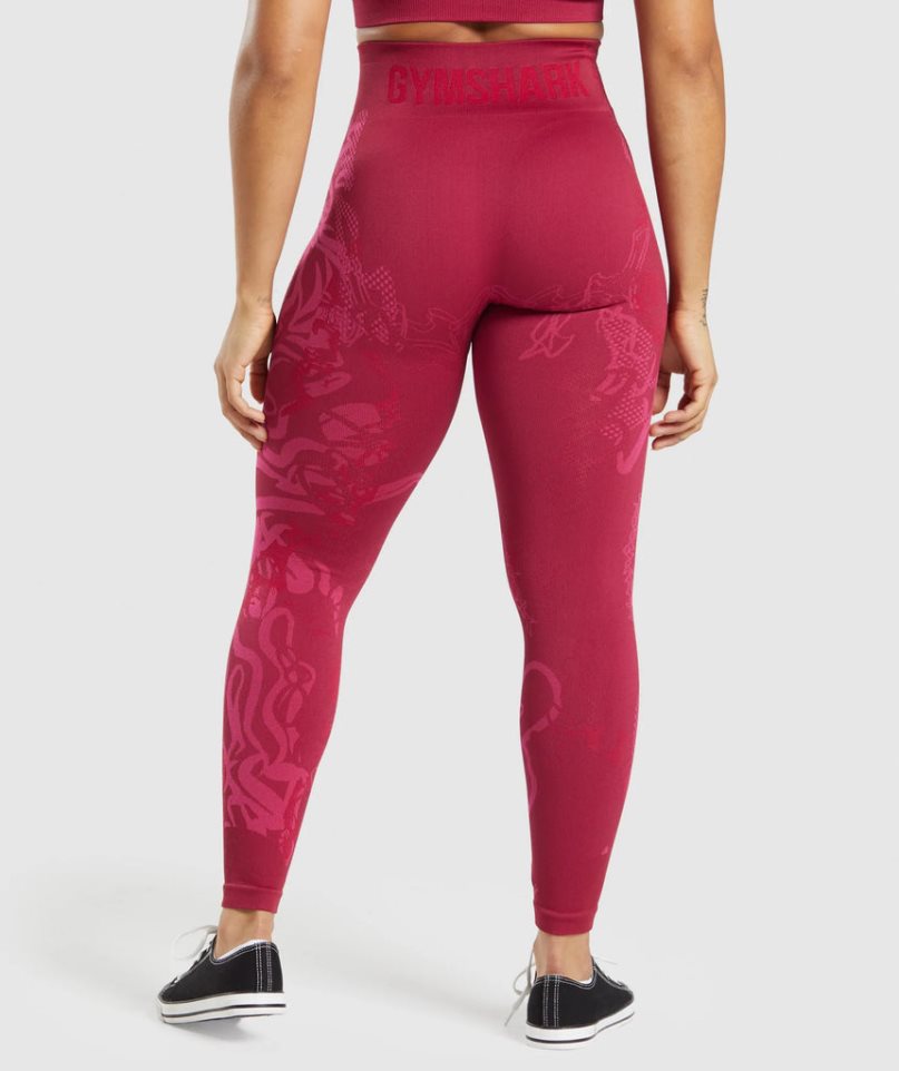 Women's Gymshark Wtflex Seamless Leggings Fuchsia | NZ 9HUWBJ